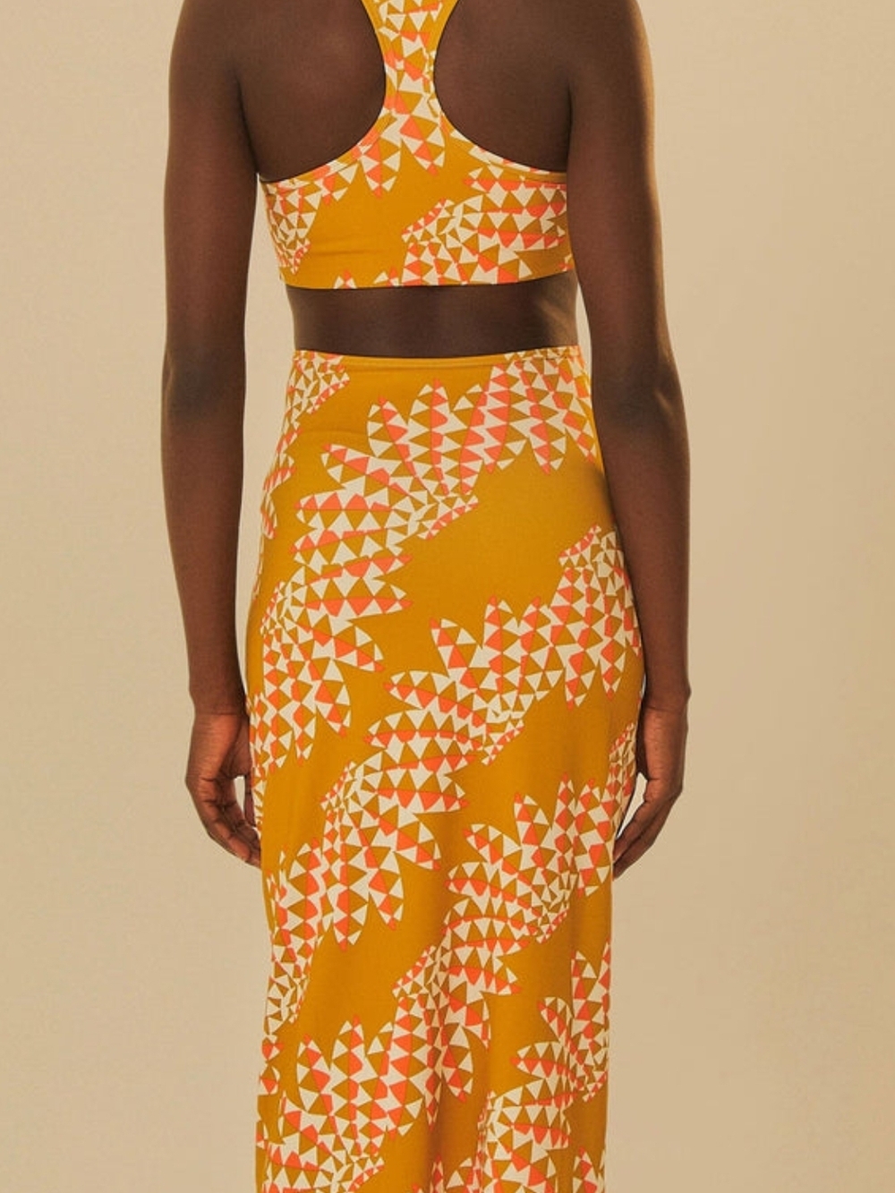Adidas Mustard Yellow & White Geometric Print Dress Set